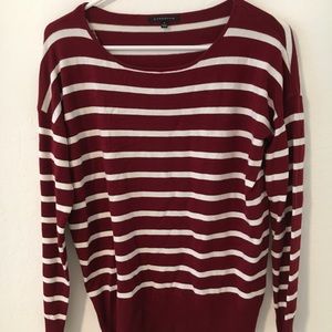 NWOT Maroon and white striped long sleeve